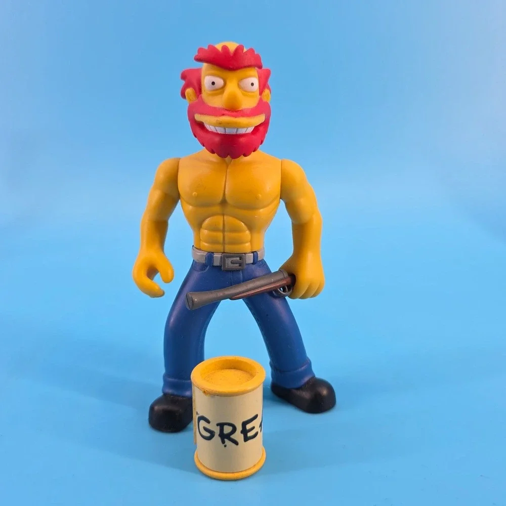The Simpsons Groundskeeper Willie Action Figure Grease Me Up Playmates 2002‎